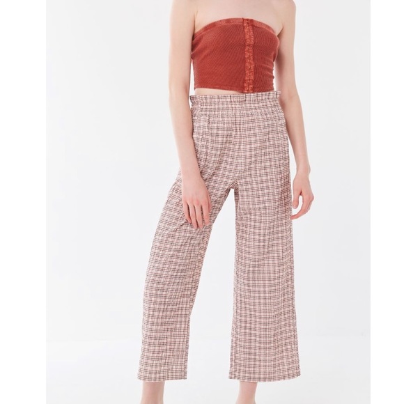 Urban Outfitters Pants - UO checkered wide leg paperbag pant